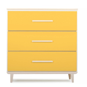Commode 3 tiroirs NADO Retro finition frêne sunshine yellow