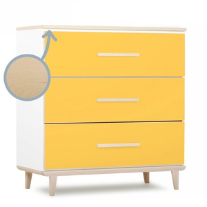 Commode 3 tiroirs NADO Retro finition frêne sunshine yellow
