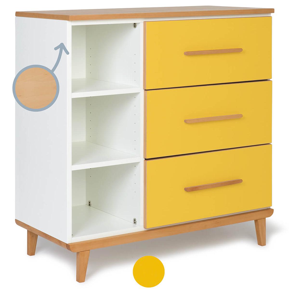 Commode 3 tiroirs NADO sunshine yellow 