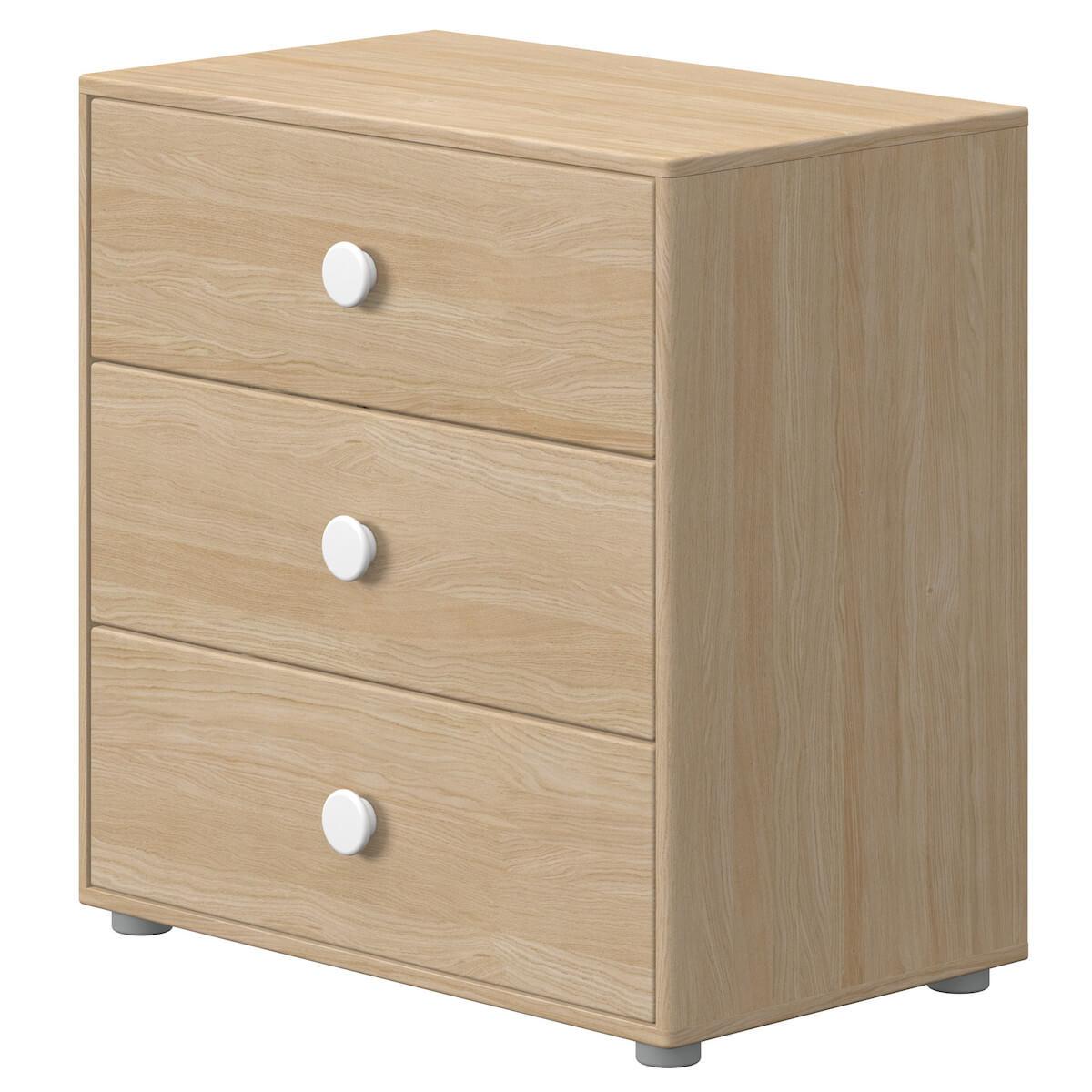 Commode 3 tiroirs POPSICLE Flexa chêne-blanc