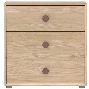 Commode 3 tiroirs POPSICLE Flexa chêne-cherry