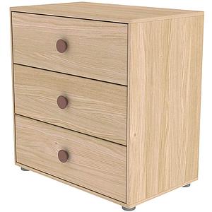Commode 3 tiroirs POPSICLE Flexa chêne-cherry