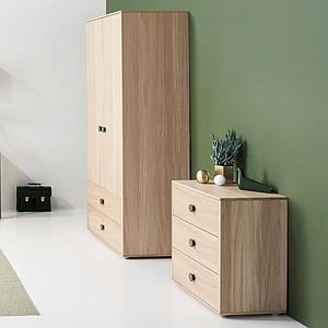 Commode 3 tiroirs POPSICLE Flexa chêne-kiwi