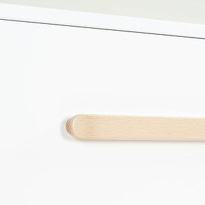 Commode 3 tiroirs SARA Basiak MDF blanc hêtre huilé