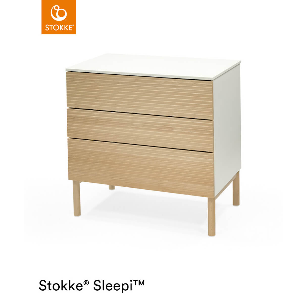 Commode 3 tiroirs SLEEPI Stokke naturel