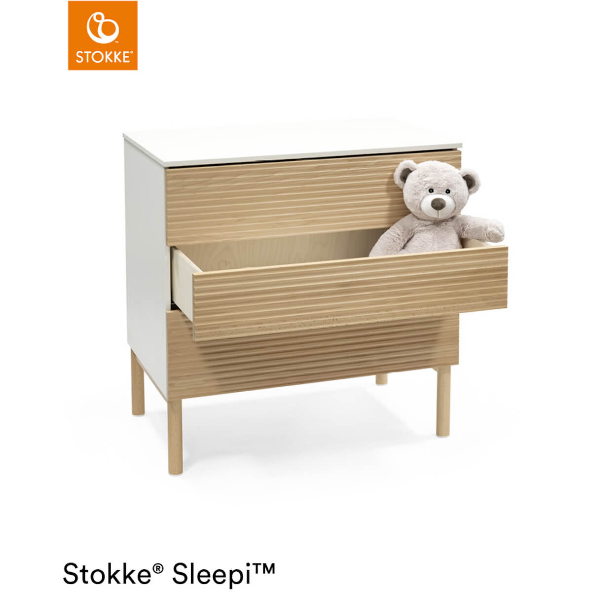 Commode 3 tiroirs SLEEPI Stokke naturel