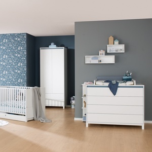 Commode 4 tiroirs OLLI Paidi blanc bleu mat