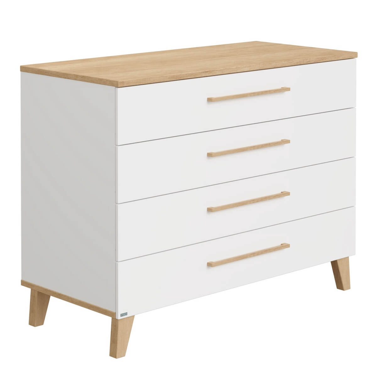 Commode 4 tiroirs OSCAR Paidi Chêne Nebraska-blanc