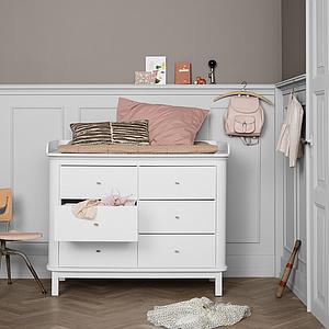 Commode 6 tiroirs plan à langer xl WOOD Oliver Furniture blanc