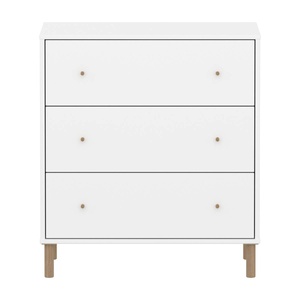 Commode à 3 tiroirs avec pied SAGA Flexa blanc oak