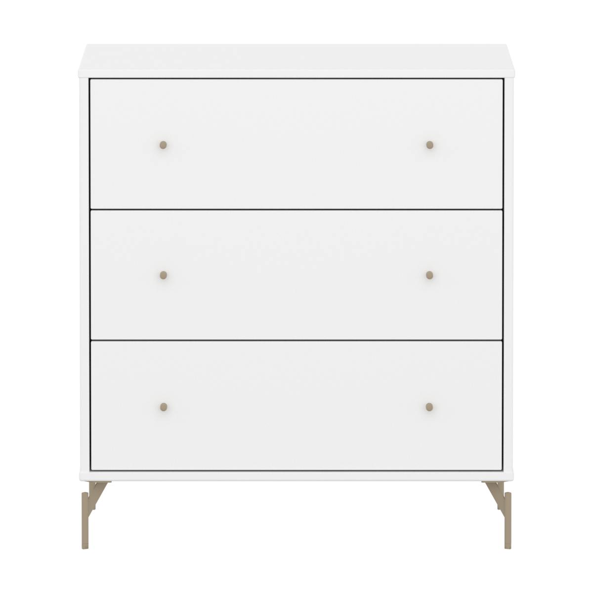 Commode à 3 tiroirs avec pied SAGA Flexa blanc oat