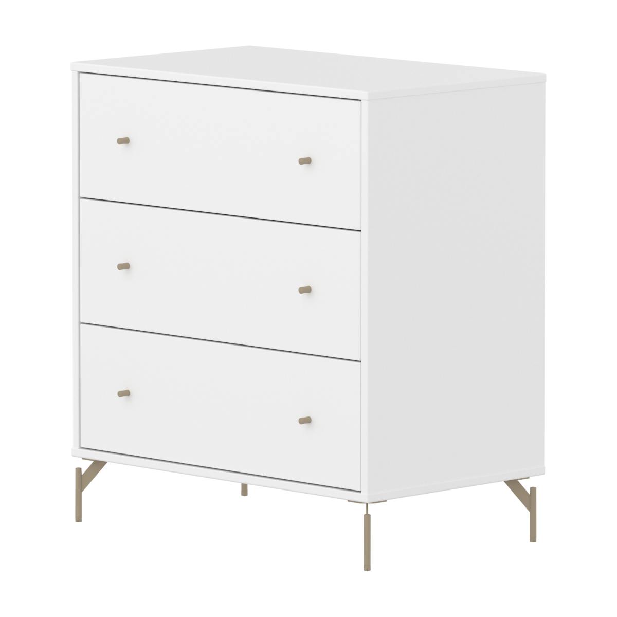Commode à 3 tiroirs avec pied SAGA Flexa blanc oat