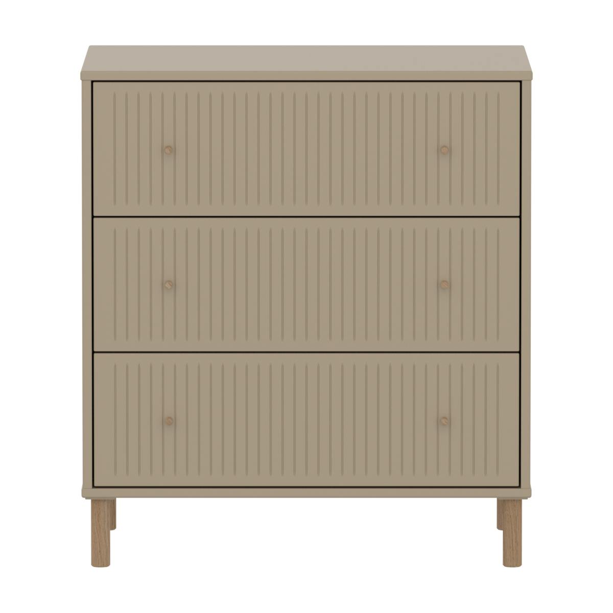 Commode à 3 tiroirs rainures avec pied SAGA Flexa oat oak