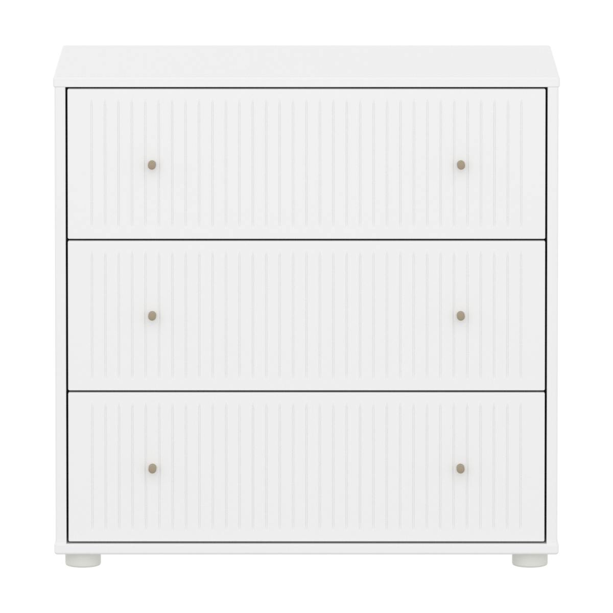 Commode à 3 tiroirs rainures SAGA Flexa blanc oat