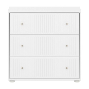 Commode à 3 tiroirs rainures SAGA Flexa blanc oat