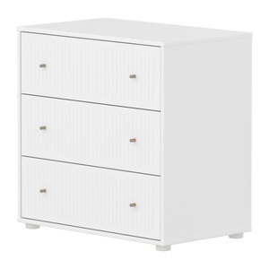 Commode à 3 tiroirs rainures SAGA Flexa blanc oat