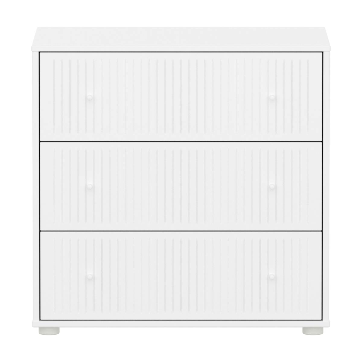 Commode à 3 tiroirs rainures SAGA Flexa blanc