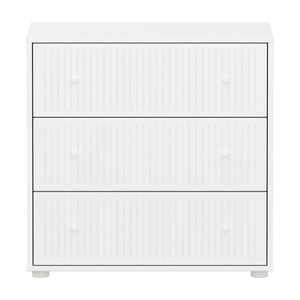 Commode à 3 tiroirs rainures SAGA Flexa blanc