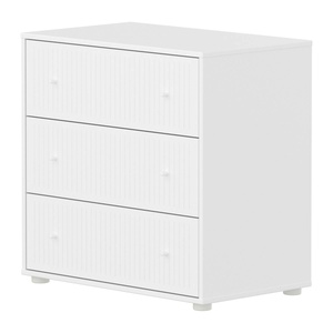 Commode à 3 tiroirs rainures SAGA Flexa blanc