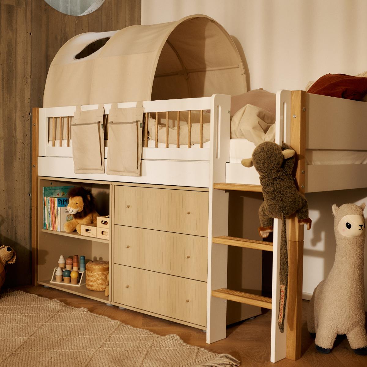 Commode à 3 tiroirs rainures SAGA Flexa oat