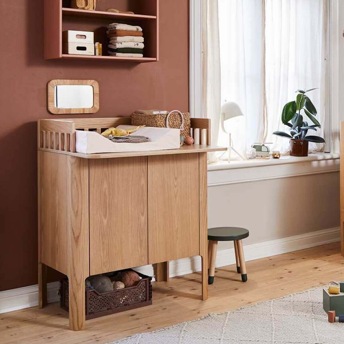 Commode à langer 2 portes NOVA Flexa Oak clear lacq.