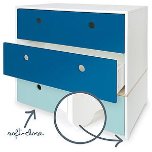 Commode COLORFLEX Abitare Kids façades tiroirs deep marine-deep marine-sky blue