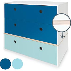 Commode COLORFLEX Abitare Kids façades tiroirs deep marine-deep marine-sky blue