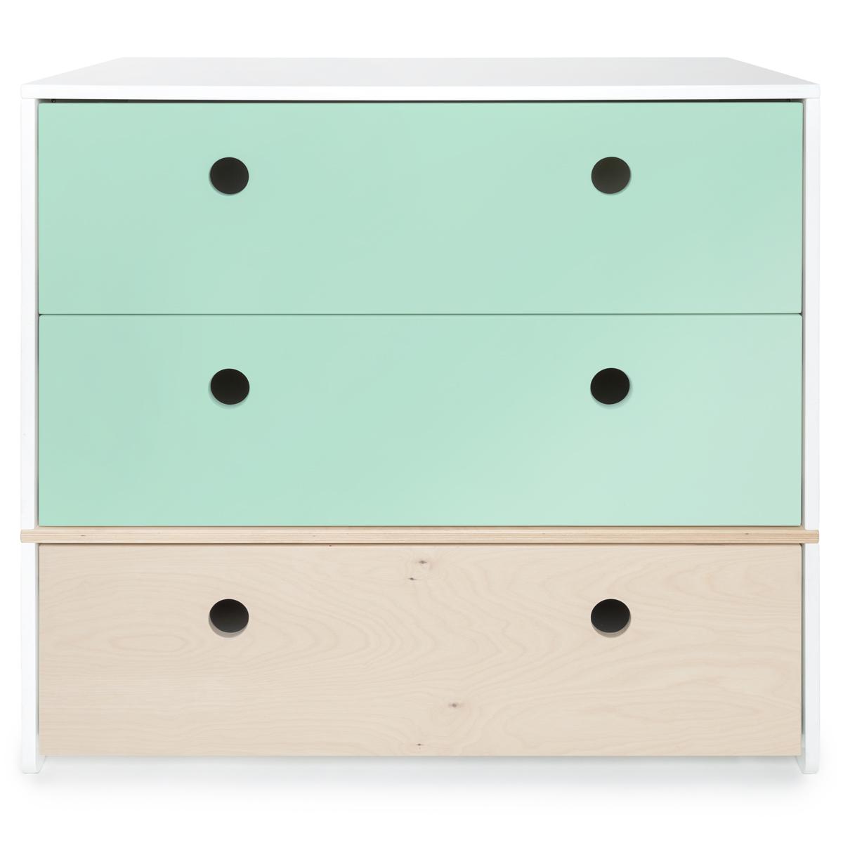 Commode COLORFLEX Abitare Kids façades tiroirs mint-mint-white wash