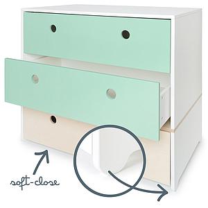 Commode COLORFLEX Abitare Kids façades tiroirs mint-mint-white wash