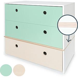 Commode COLORFLEX Abitare Kids façades tiroirs mint-mint-white wash