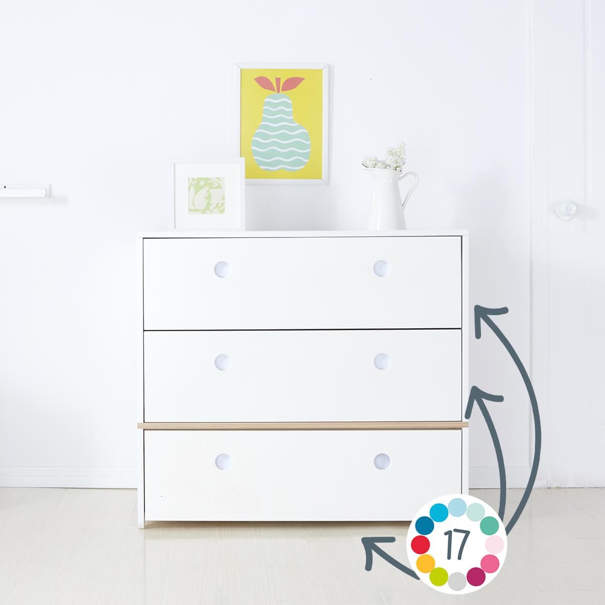Commode COLORFLEX Abitare Kids façades tiroirs mint-mint-white