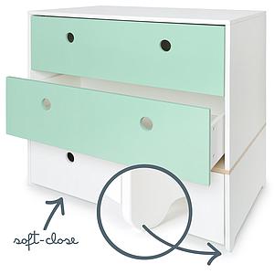 Commode COLORFLEX Abitare Kids façades tiroirs mint-mint-white
