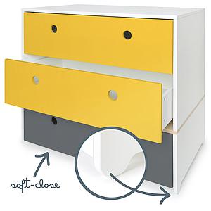 Commode COLORFLEX Abitare Kids façades tiroirs nectar yellow-nectar yellow-space grey
