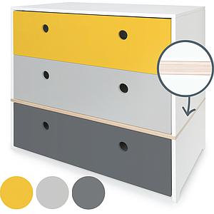 Commode COLORFLEX Abitare Kids façades tiroirs nectar yellow-pearl grey-space grey 
