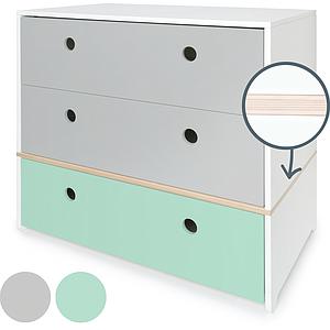 Commode COLORFLEX Abitare Kids façades tiroirs pearl grey-pearl grey-mint