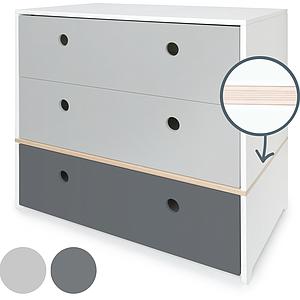 Commode COLORFLEX Abitare Kids façades tiroirs pearl grey-pearl grey-space grey