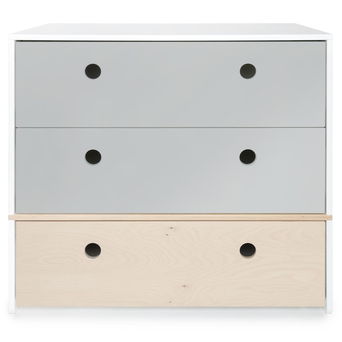 Commode COLORFLEX Abitare Kids façades tiroirs pearl grey-pearl grey-white wash