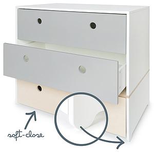 Commode COLORFLEX Abitare Kids façades tiroirs pearl grey-pearl grey-white wash