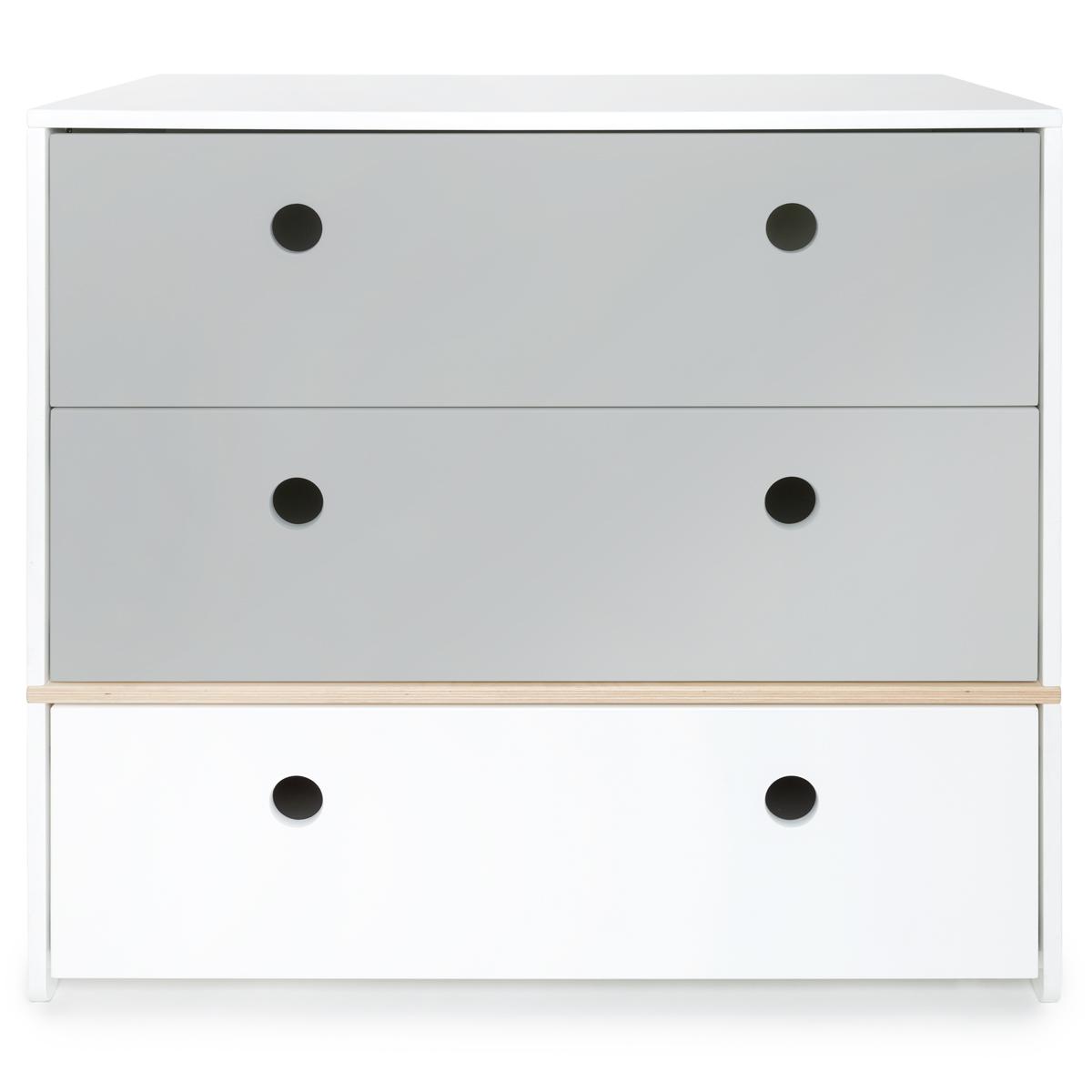 Commode COLORFLEX Abitare Kids façades tiroirs pearl grey-pearl grey-white