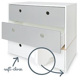 Commode COLORFLEX Abitare Kids façades tiroirs pearl grey-pearl grey-white