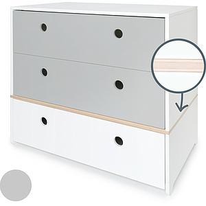 Commode COLORFLEX Abitare Kids façades tiroirs pearl grey-pearl grey-white