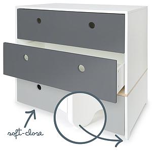 Commode COLORFLEX Abitare Kids façades tiroirs space grey-space grey-pearl grey