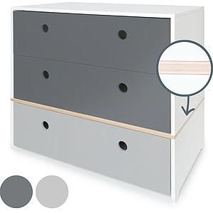 Commode COLORFLEX Abitare Kids façades tiroirs space grey-space grey-pearl grey