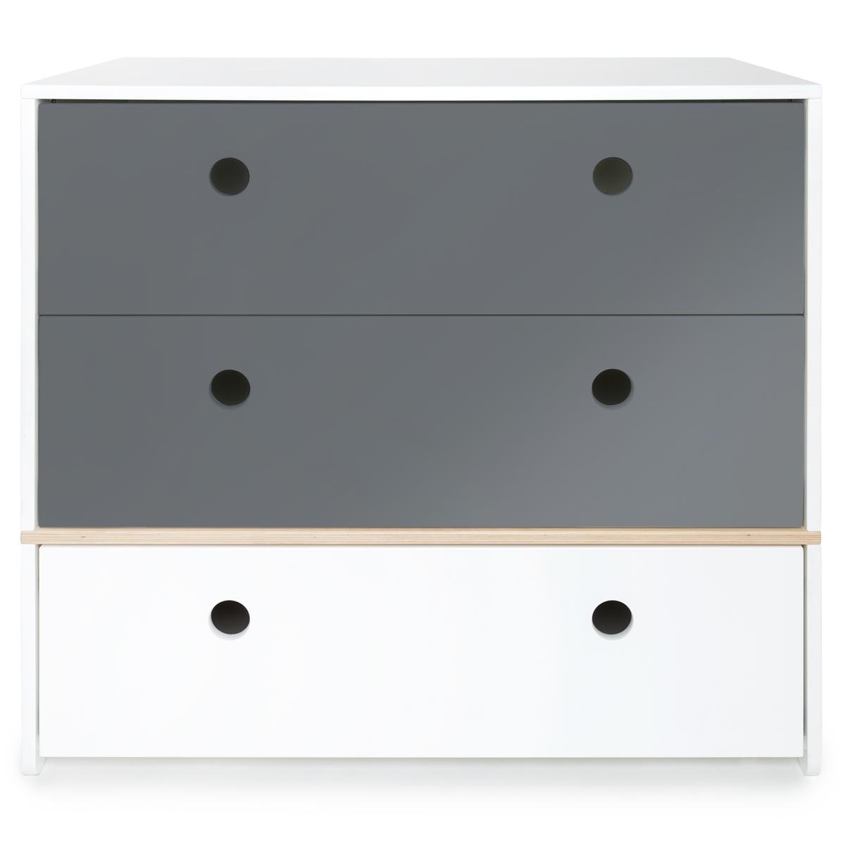 Commode COLORFLEX Abitare Kids façades tiroirs space grey-space grey-white