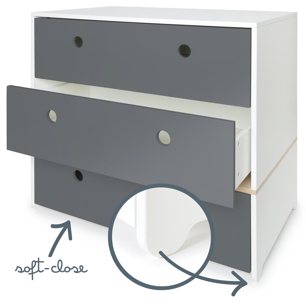 Commode COLORFLEX Abitare Kids façades tiroirs space grey