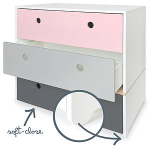 Commode COLORFLEX Abitare Kids façades tiroirs sweet pink-pearl grey-space grey
