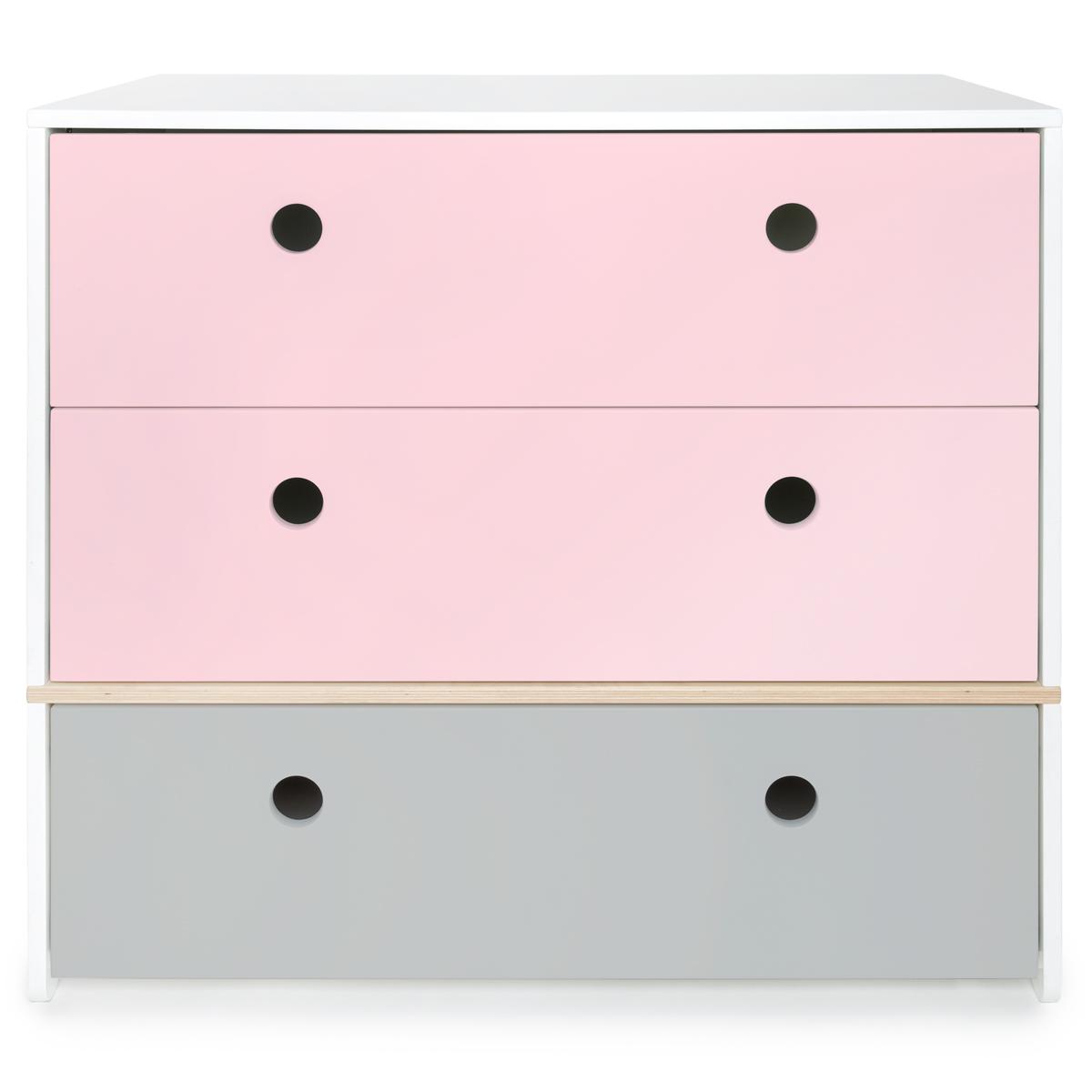 Commode COLORFLEX Abitare Kids façades tiroirs sweet pink-sweet pink-pearl grey