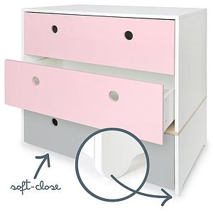 Commode COLORFLEX Abitare Kids façades tiroirs sweet pink-sweet pink-pearl grey