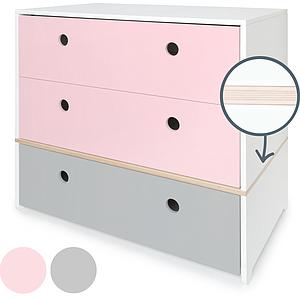Commode COLORFLEX Abitare Kids façades tiroirs sweet pink-sweet pink-pearl grey