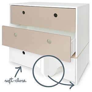 Commode COLORFLEX Abitare Kids façades tiroirs warm grey-warm grey-white